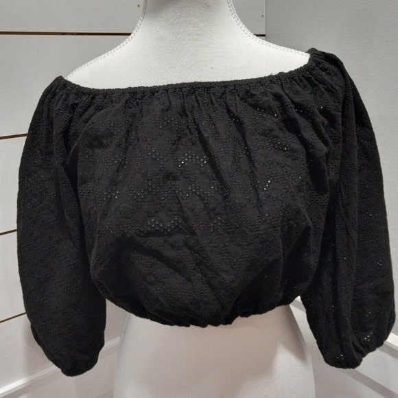 Mustard Seed Tops Mustard Seed Women Crop Top Black Size Medium